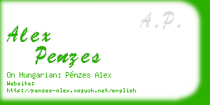 alex penzes business card